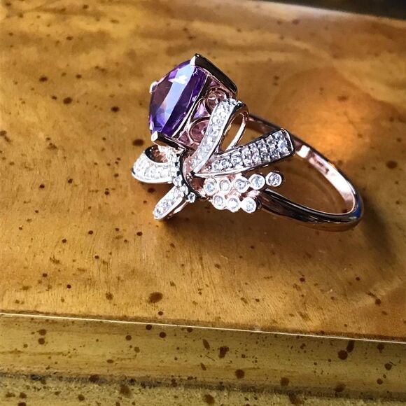 Moroccan Amethyst Sterling Silver Size 10 - Picture 3 of 10